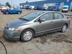 Salvage cars for sale at Woodhaven, MI auction: 2008 Honda Civic Hybrid