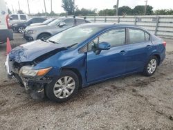 Honda salvage cars for sale: 2012 Honda Civic LX