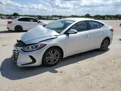 Salvage cars for sale at San Antonio, TX auction: 2018 Hyundai Elantra SEL