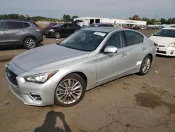 Buy Salvage Cars For Sale now at auction: 2019 Infiniti Q50 Luxe