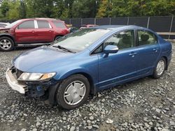 Salvage cars for sale at Waldorf, MD auction: 2010 Honda Civic Hybrid