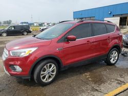 Salvage cars for sale at Woodhaven, MI auction: 2018 Ford Escape SE