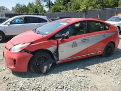 Salvage cars for sale at Waldorf, MD auction: 2015 Toyota Prius