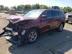 Salvage cars for sale from Copart Chalfont, PA: 2015 Toyota Highlander XLE