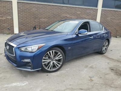 Salvage cars for sale from Copart Wheeling, IL: 2018 Infiniti Q50 Luxe