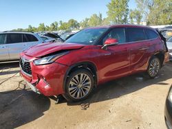 Toyota Highlander Hybrid Platinum salvage cars for sale: 2021 Toyota Highlander Hybrid Platinum