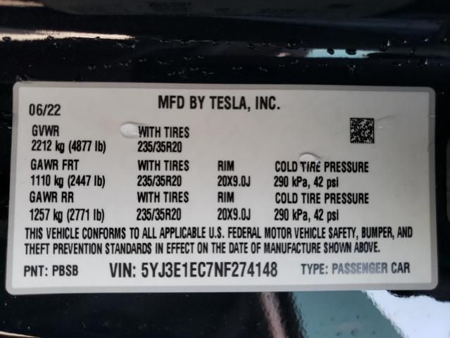 2022 Tesla Model 3