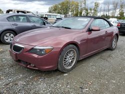 BMW 6 Series salvage cars for sale: 2005 BMW 645 CI Automatic