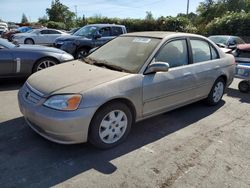 Salvage cars for sale from Copart San Martin, CA: 2002 Honda Civic EX