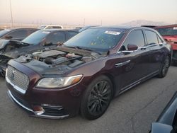 Salvage cars for sale at North Las Vegas, NV auction: 2018 Lincoln Continental Reserve