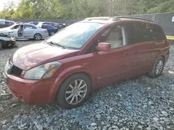 Salvage cars for sale at Waldorf, MD auction: 2006 Nissan Quest S