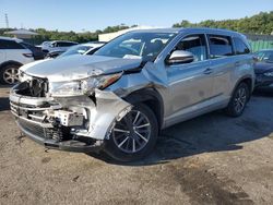 Salvage cars for sale at Exeter, RI auction: 2017 Toyota Highlander SE