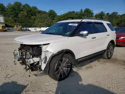 Salvage cars for sale at Mendon, MA auction: 2017 Ford Explorer Platinum