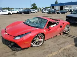 Salvage cars for sale at Woodhaven, MI auction: 2018 Ferrari 488 GTB