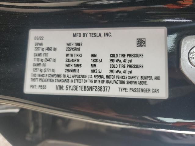 2022 Tesla Model 3