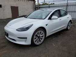 Salvage cars for sale at New Britain, CT auction: 2021 Tesla Model 3