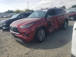 Salvage cars for sale at Sacramento, CA auction: 2022 Toyota Highlander Platinum