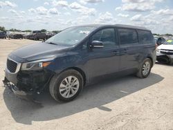 Salvage cars for sale at San Antonio, TX auction: 2017 KIA Sedona LX