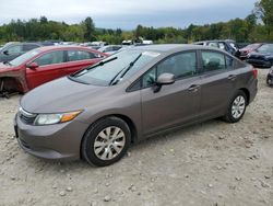 Salvage cars for sale at Candia, NH auction: 2012 Honda Civic LX