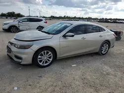 Chevrolet salvage cars for sale: 2016 Chevrolet Malibu LT