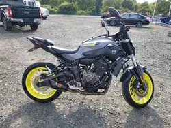 Salvage motorcycles for sale at East Granby, CT auction: 2016 Yamaha FZ07