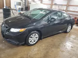 Salvage cars for sale at Pekin, IL auction: 2012 Honda Civic LX