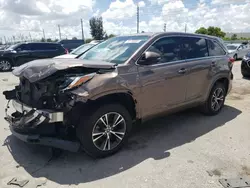 Salvage cars for sale at Miami, FL auction: 2018 Toyota Highlander LE