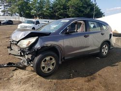 Salvage cars for sale at New Britain, CT auction: 2015 Honda CR-V LX