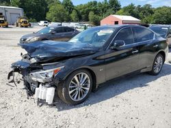 Salvage cars for sale at Mendon, MA auction: 2018 Infiniti Q50 Luxe