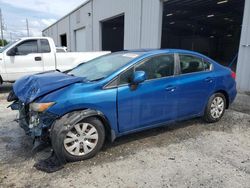 Salvage cars for sale at Jacksonville, FL auction: 2012 Honda Civic LX