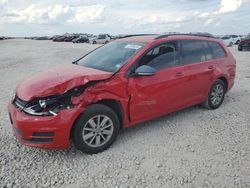 Salvage cars for sale at Taylor, TX auction: 2016 Volkswagen Golf Sportwagen S