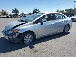 Salvage cars for sale at San Martin, CA auction: 2012 Honda Civic LX