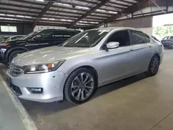 Salvage cars for sale at East Granby, CT auction: 2015 Honda Accord Sport