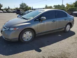 Salvage cars for sale at San Martin, CA auction: 2007 Honda Civic Hybrid