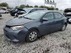 Salvage cars for sale at Columbus, OH auction: 2015 Toyota Corolla ECO