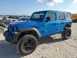 Salvage cars for sale at Houston, TX auction: 2021 Jeep Wrangler Unlimited Sport