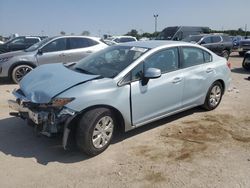 Salvage cars for sale from Copart Indianapolis, IN: 2012 Honda Civic LX