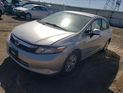 Salvage cars for sale at Elgin, IL auction: 2012 Honda Civic LX