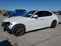 Salvage cars for sale at Grand Prairie, TX auction: 2019 Alfa Romeo Giulia TI