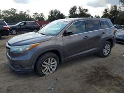 Toyota Highlander salvage cars for sale: 2016 Toyota Highlander LE