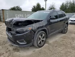 Salvage cars for sale at Midway, FL auction: 2019 Jeep Cherokee Limited