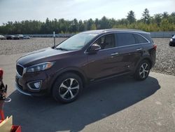 Salvage cars for sale at Windham, ME auction: 2016 KIA Sorento EX