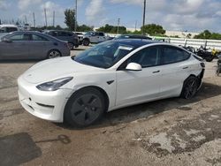 Salvage cars for sale at Miami, FL auction: 2021 Tesla Model 3