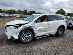 Toyota Highlander xle salvage cars for sale: 2016 Toyota Highlander XLE