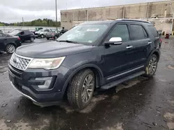 Salvage cars for sale at Fredericksburg, VA auction: 2017 Ford Explorer Platinum