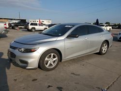 Salvage cars for sale at Grand Prairie, TX auction: 2016 Chevrolet Malibu LS