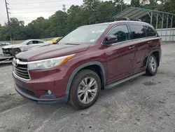 Toyota Highlander xle salvage cars for sale: 2015 Toyota Highlander XLE