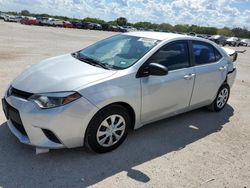 Salvage cars for sale from Copart San Antonio, TX: 2015 Toyota Corolla L