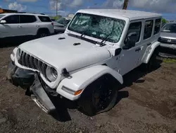 Jeep salvage cars for sale: 2024 Jeep Wrangler Sahara 4XE