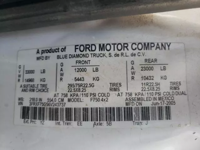 2006 Ford F750 Super Duty